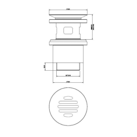 Gessi Rettangolo Донный клапан свободного слива, цвет: хром 