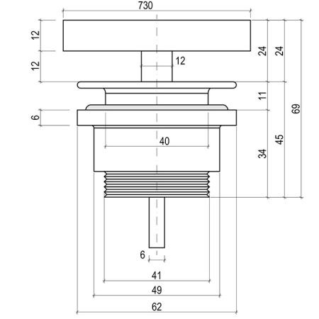 Salini Клапан донный фиксированный  D 604  S-Sense глянцевый, для раковины цвет: белый 