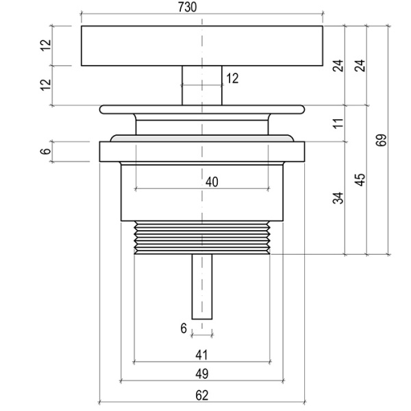 Salini Клапан донный фиксированный  D 604  S-Sense глянцевый, для раковины цвет: белый 