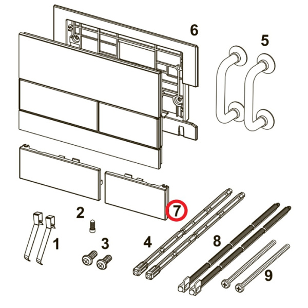 TECEsquare Клавиша хром глянцевый для стеклянной панели смыва 