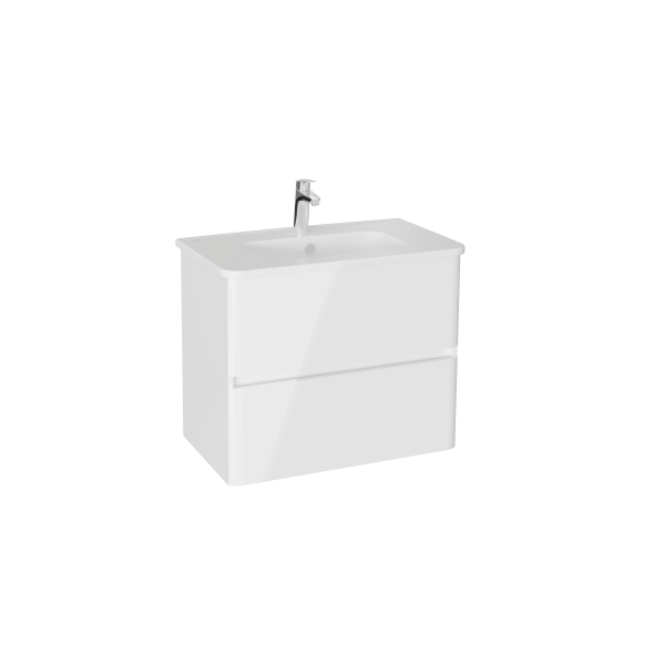 Тумба с раковиной для ванной VitrA Mia Plus Round 80 см глянцевая белая ДСП 