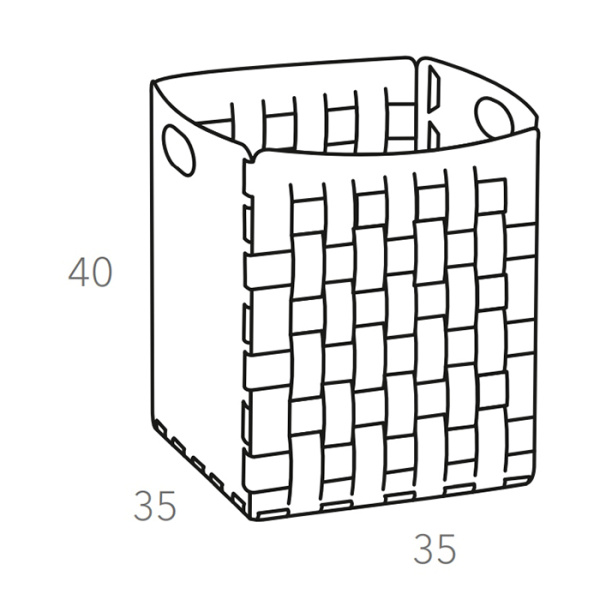ADJ Корзинка Bottega, 35x35xH40 см., цвет: устричный/пепельная роза 