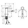 HANSGROHE FINORIS Смеситель для биде на 1 отверстие, однорычажный, с донным клапаном, цвет черный матовый 