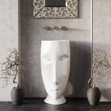 Kerasan Artwork Раковина свободностоящая "MOLOCO", с отверстием для слива в стену, цвет белый матовый 