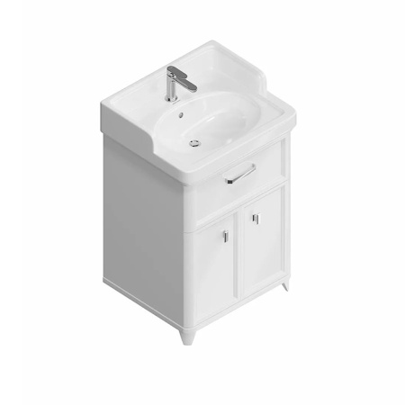 Kerama Marazzi Тумба POMPEI напольная с ящиком и дверцами 60, белая глянцевая 