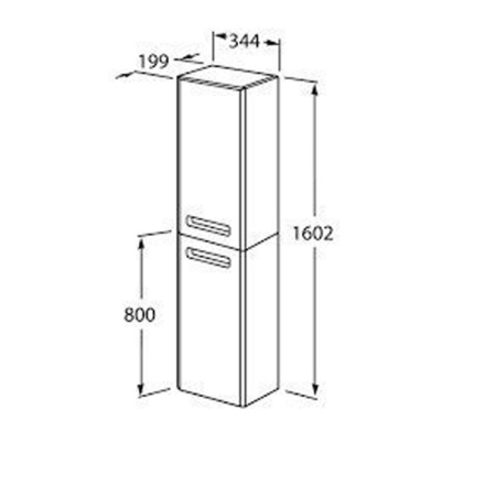 Roca THE GAP ORIGINAL Шкаф-колонна 344x199x1602 мм, левая, белый глянец (ZRU9302884) 