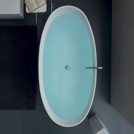 KERASAN Flo Ванна свободностоящая акриловая  170х82х58см в комплекте со сливом Clic-clac, цвет белый 