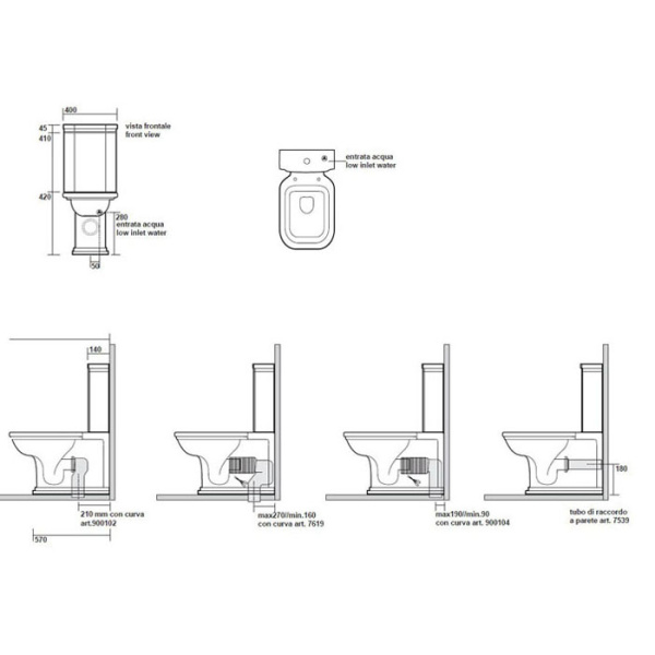 KERASAN Крепление вертикальное для напольных унитазов/биде, цвет хром 