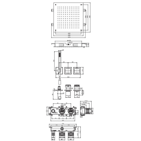 Fima Carlo Frattini Sistemi doccia Смеситель для душа, встраиваемый, термостатический, на 2 выхода, цвет: хром 