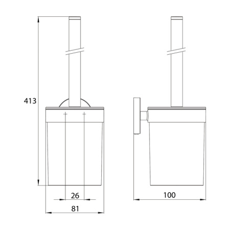 Emco Round Ерш подвесной, держатель kunststof белая, цвет черный 