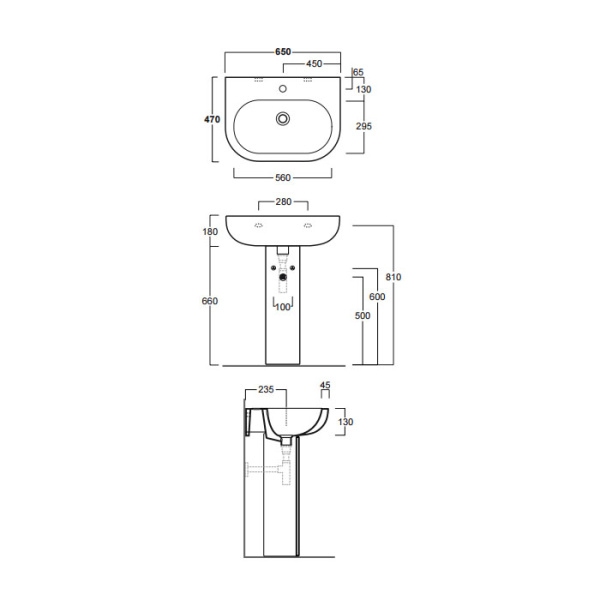Simas Lft Spazio/E-LINE Пьедестал для раковины LFT05 и EL05, белый 