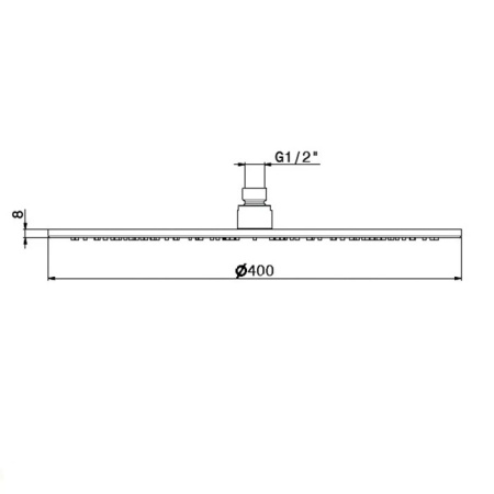 Newform X-Steel 316 Верхний душ, d400 мм, без кронштейна, G1/2" , цвет: нержавеющая сталь 
