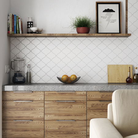 Equipe Scale Настенная керамическая плитка Alhambra White 12x12 глазурованный глянцевый 