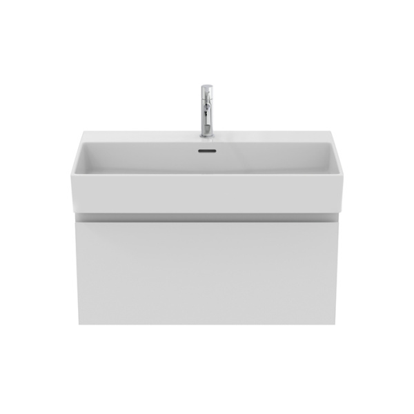 IS Finesse Тумба подвесная 80х50 см. 1 ящик softclose, ручка-паз, без сифона. для всех раковин: R0537**, цвет: белый матовый 