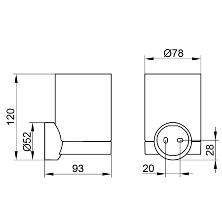 Keuco REVA Стакан подвесной хрустальный, скрытый крепеж в к-те для привинчивания или приклеивания цвет: хром 
