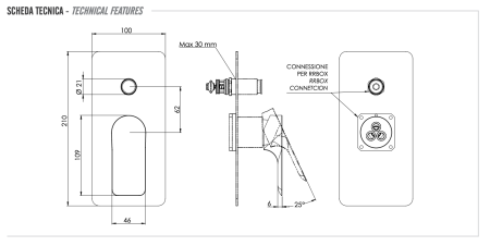 Смеситель для душа Remer Infinity I09KBDO, золото глянцевое 