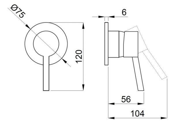 ADELL Смеситель встраиваемый для унитаза с биде хол/гор RONDO 