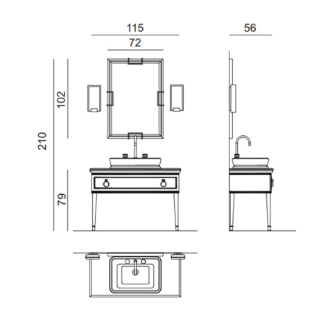 OASIS Lutetia Раковина накладная (660х470х130 мм) с 3мя отверстиями под смеситель, в комплекте: слив, материал: минеральное литье, цвет: белый 