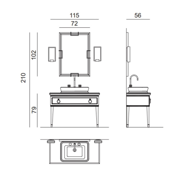 OASIS Lutetia Раковина накладная (660х470х130 мм) с 3мя отверстиями под смеситель, в комплекте: слив, материал: минеральное литье, цвет: белый 