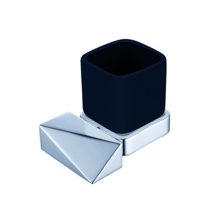 Настенный стакан д/зубных щеток NEW VENTURO хром/черный_Комплект 