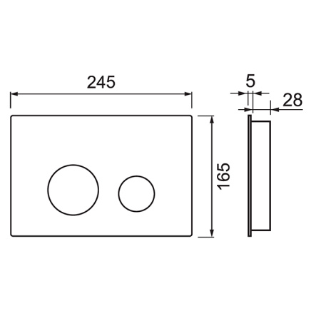 TECEspring LT Панель смыва из пластика для унитазов c двумя режимами смыва, цвет белый глянцевый 