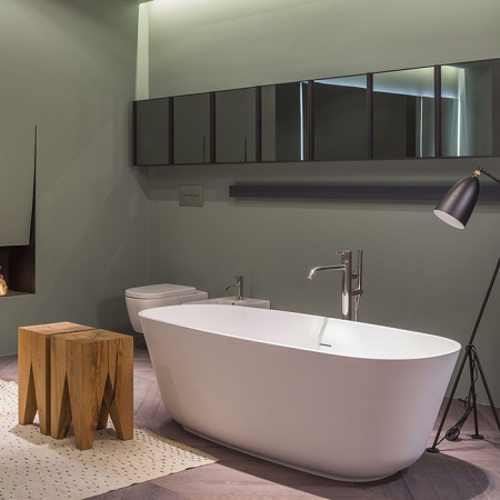 ANTONIO LUPI BAIA SMALL Ванна отдельностоящая 1700х700х530 мм., с нажимным донным клапаном, сифоном и гибким шлангом, Cristalplant, цвет белый 