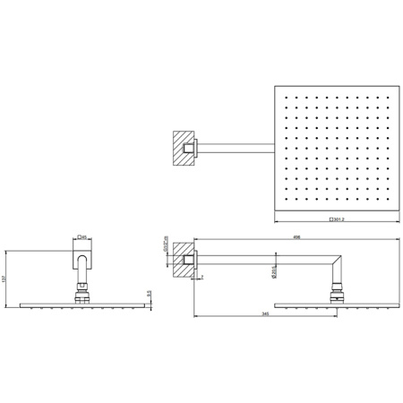 Gessi Emporio Emporio shower Душевая головка для настенного крепления, поворотная, с защитой от известкового налёта, цвет: Finox Brushed Nickel 