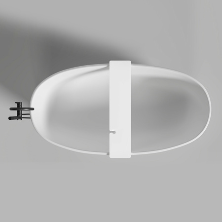 SALINI Полка для ванны Gabbiano Basic 900х200х30 мм. установка на отдельностоящие ванны Salini шириной до 870 мм, S-Stone, матовый белый 