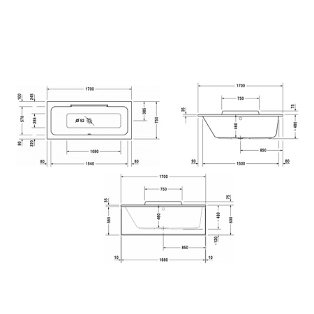 Duravit Комплект слив-перелива для ванны квадратно-овальный, цвет хром (Не производится! замена арт.792202000001000) 