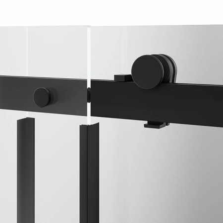 KERAMA MARAZZI Душевая дверь CRISTALLO, раздвижная с функцией soft close, 120х210, матовый черный 