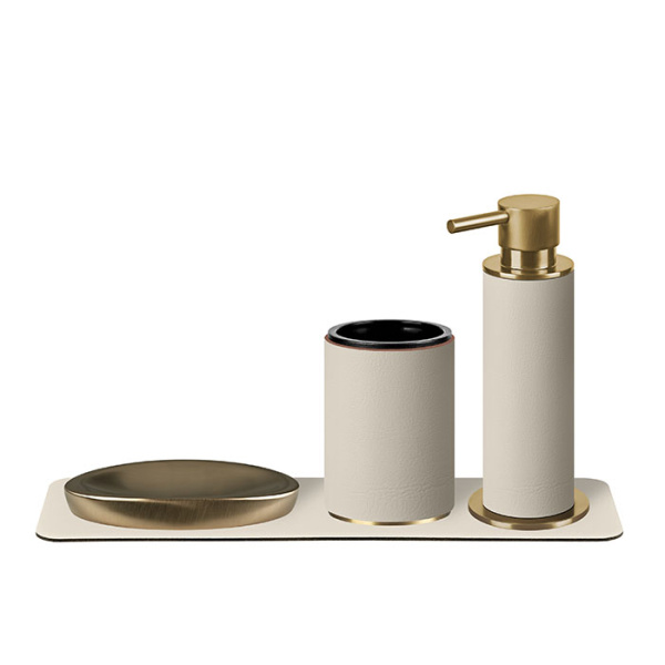 ADJ Стакан для зубных щеток, D7xH10 см., цвет:gold/панна котта 