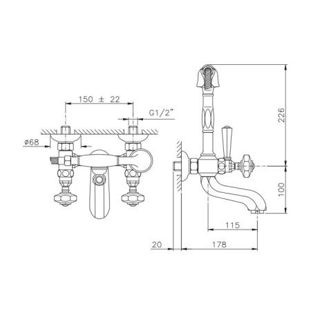 Nicolazzi Ножки для смесителя, цвет: золото 