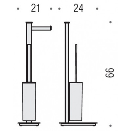 Colombo Units Напольная стойка с держателем т/б и ершом, DX, цвет: черный матовый 