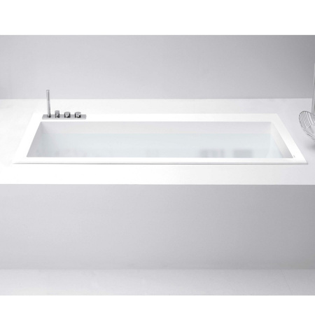 Antonio Lupi Biblio Ванна встраиваемая 190х90х53.5 см, с сифоном и ,ножками и нажимным донным клапаном (хром), мат-л: Corian, цвет: белый 