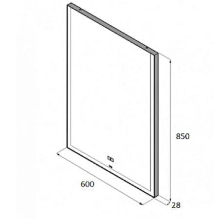 Roca ANETO Зеркало прямоуг. 600x29x850 мм, c LED-подсветкой(кроме верхней стороны), антизапотевание, сенсорным выкл. с диммером (7812362000) 