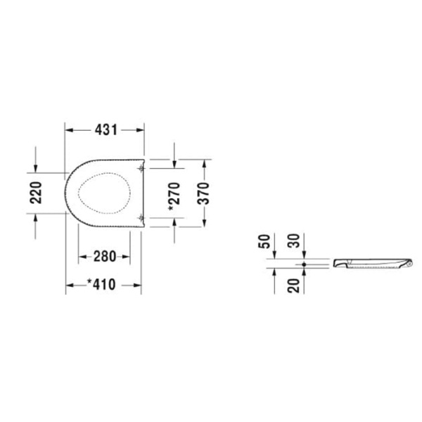 Duravit Starck III сиденье с крышкой,петли нерж.сталь,белое 