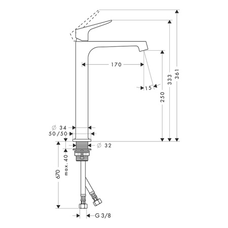 AX Citterio M Смеситель для раковины , цвет сталь 