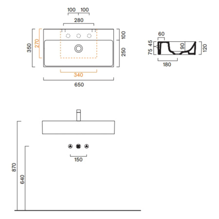 Catalano PREMIUM Раковина 65x35, без отв. под смеситель, покрытие Cataglaze+, цвет белый глянцевый 