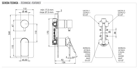 Смеситель для душа Remer Infinity I92 