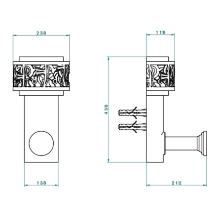 THG PARADISE Крючок одинарный, цвет хром 