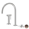 Newform N21 Смеситель для кухни на 3 отв, с ручным душем, излив 222 мм, цвет: PVD Brushed c. Bronze