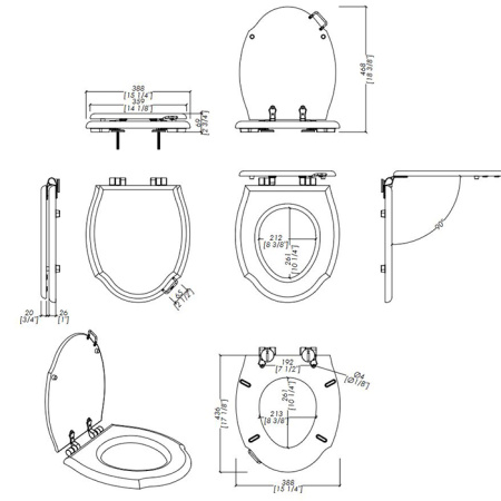 Devon Westminster Сиденье для унитаза из мдф, цвет: белый лакированный/петли состаренная бронза (микролифт) 