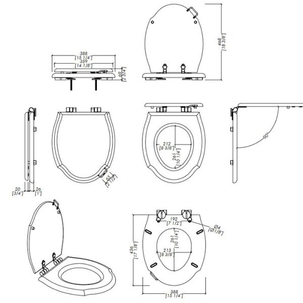 Devon Westminster Сиденье для унитаза из мдф, цвет: белый лакированный/петли состаренная бронза (микролифт) 