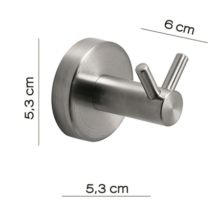 Gedy Project, крючок двойной, цвет зачищенный хром 