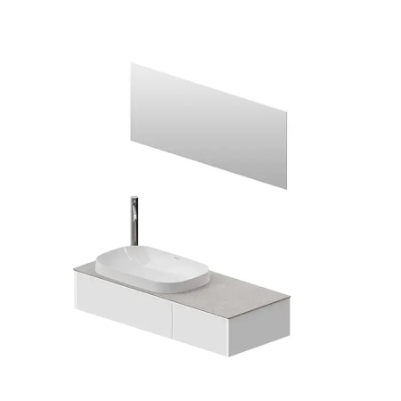 Kerama Marazzi Тумба MAGICA подвесная 120, 2 ящика, утренний серый матовый 