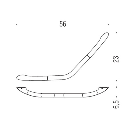 Colombo Universali, ручка д/ванны изогнут.-56*23см, цвет: хром 