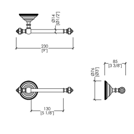 Devon Gemstone Держатель туалетной бумаги 230мм, цвет никель блестящий 