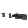 Newform Waterfalls Комплект для монтажа на борт ванн  смесителя с изливом в виде водопада, цвет:  черный матовый