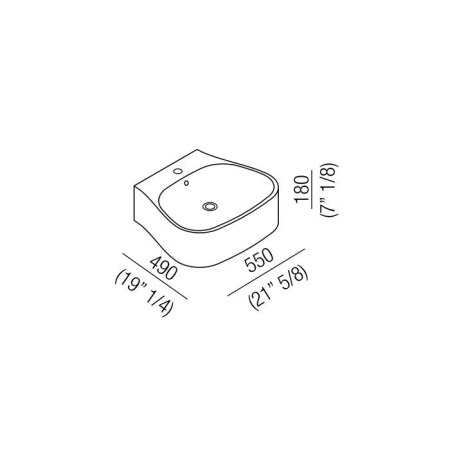 Agape Pear Раковина подвесная 55x49x18 см, 1 отв., цвет: белый 