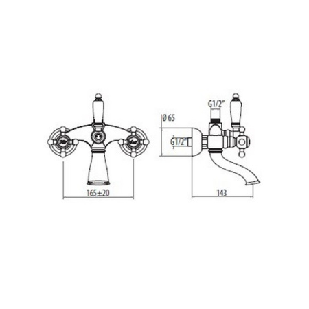 Gattoni Vivaldi Смеситель для ванны, выпуск сверху, цвет хром (Снято с пр-ва) 